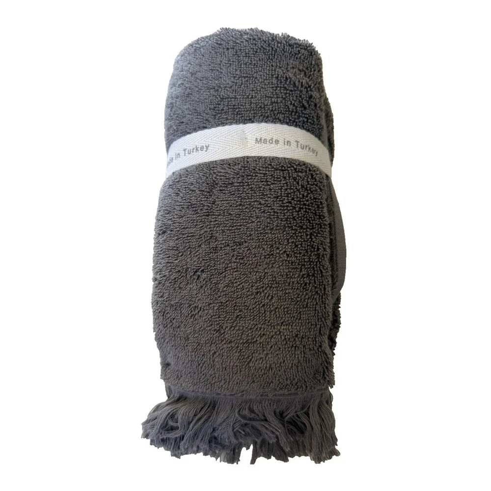 Rachel Zoe Fingertip Towels Gray Set of 2 Super Soft Absorbent Made in Turkey